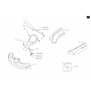 Support bracket nose 150L Birelart, mondokart, kart, kart