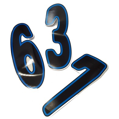 Numbers Adhesive Black/Blue, mondokart, kart, kart store