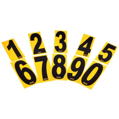 Adhesive Numbers Yellow Background