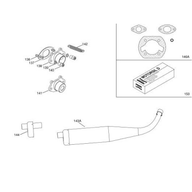 Exhaust (muffler) Iame Swift 60cc 2007-2014 & X30 Waterswift