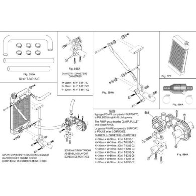 Pumpe Kühlerrohre Kit IAME X30, MONDOKART, kart, go kart