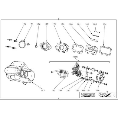 Conveyor / pyramid Gasket Vortex Rok - Junior Rok, mondokart