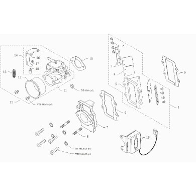 Suction flange carburetor EKA BMB Easykart, mondokart, kart