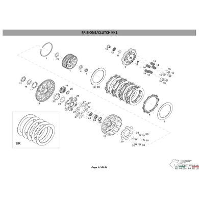 Anello elastico mozzetto frizione Modena KK1 MKZ, MONDOKART