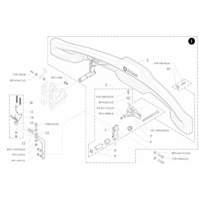 Carenado trasero parachoques BirelArt 100-125, MONDOKART, kart