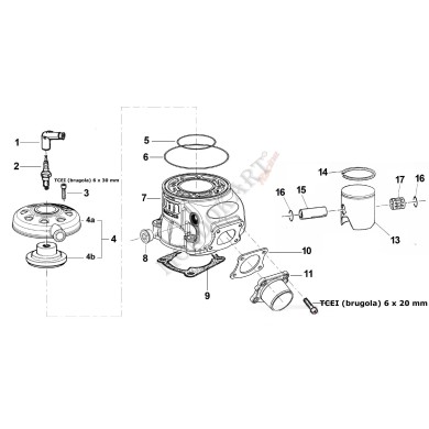 Dichtung Zylinderfuß - Fußdichtung TM KZ10B KZ10C, MONDOKART