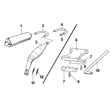 Pipe Curve TM muffler homologated diameter 28mm, mondokart